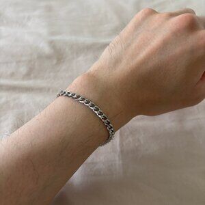 AzureJewels Cuban-Style Stainless Steel Chain Bracelet